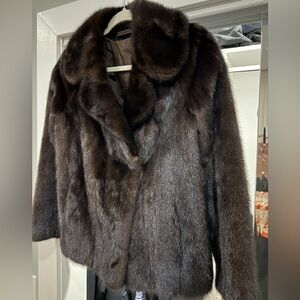 Vintage Genuine Mink Fur Coat – Dark Brown, Excellent Condition